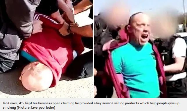 owner of vape shop restrained and arrested